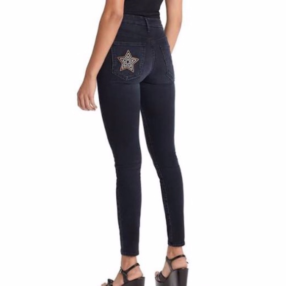 MOTHER Denim - Mother Denim High Waist Looker Metallic Star